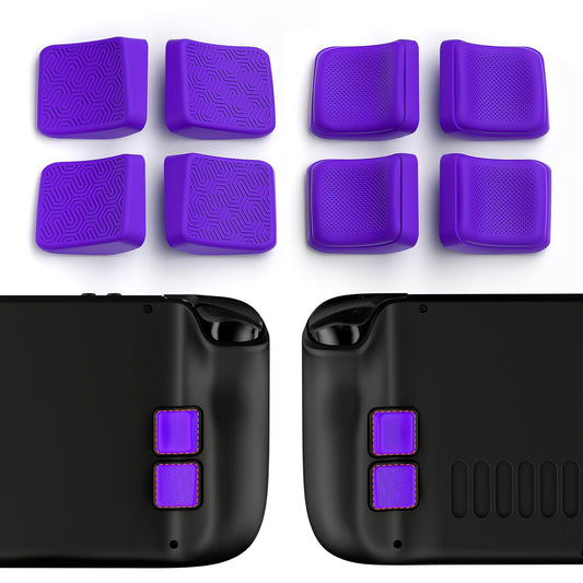 PlayVital Back Button Enhancement Set for Steam Deck LCD  Grip Improvement Protection Kit for Steam Deck OLED - Mix Version Streamlined & Studded Design - Purple