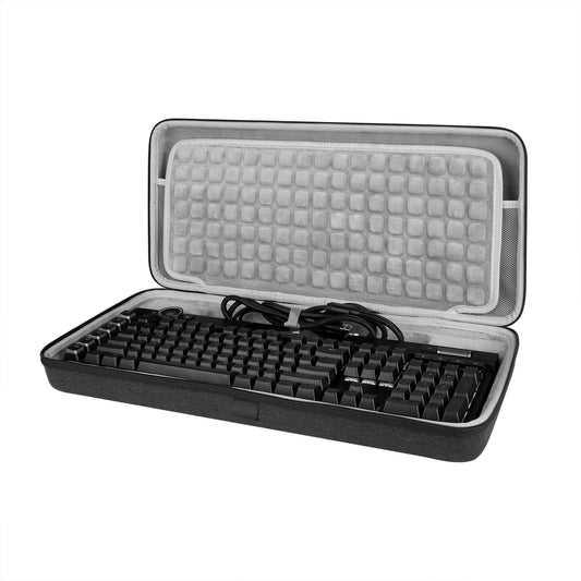 GEEKRIA Full Size Hard Shell Keyboard Case for 104-108 Key RGB Mechanical Keyboards, Grey, Model SMPJ169-06