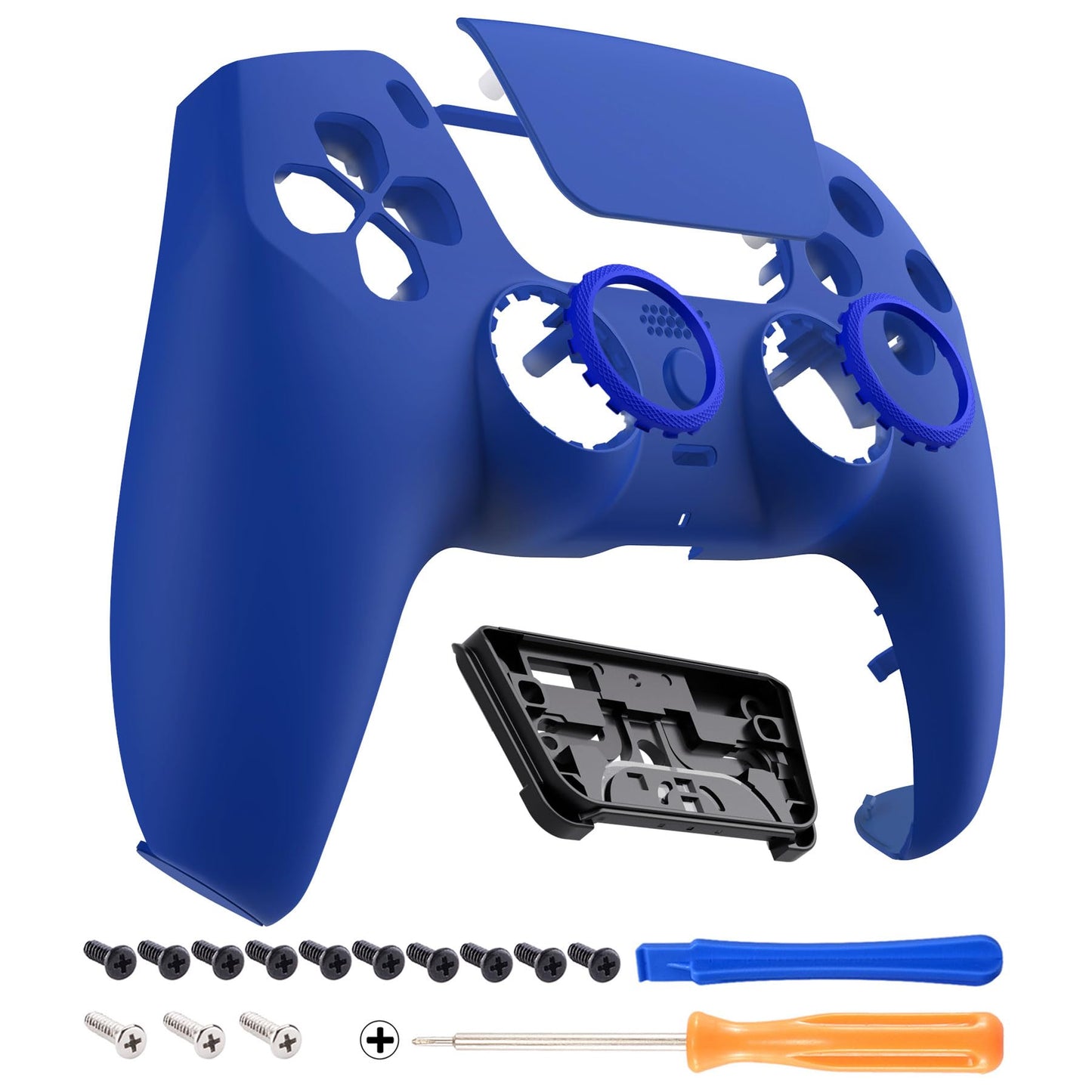 eXtremeRate Luna Redesigned Blue Front Shell Touchpad Compatible with ps5 Controller BDM-010 020 030 040 050  DIY Replacement Faceplate Custom Touch Pad Cover Compatible with ps5 Controller
