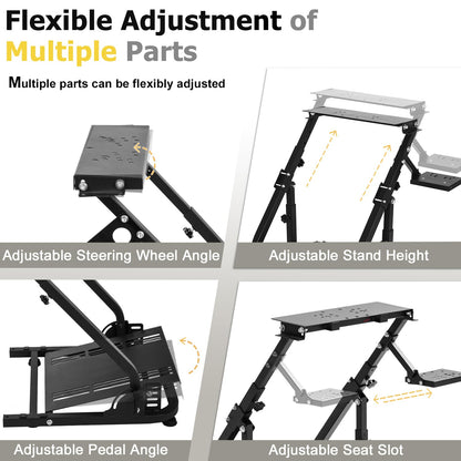 Marada Sim Racing Wheel Stand - Adjustable Height & Angle for Logitech G25/G27/G29/G920/G923, Thrustmaster T300/T248, Black, Model: raing rig 31