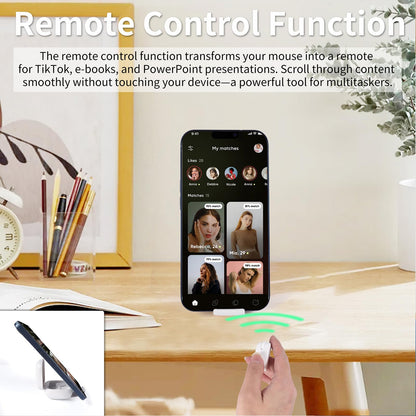 elec Space Mini Bluetooth Wireless Mouse - Dual Mode Touchpad Design, Rechargeable, White, Model B0FNJZ18X7