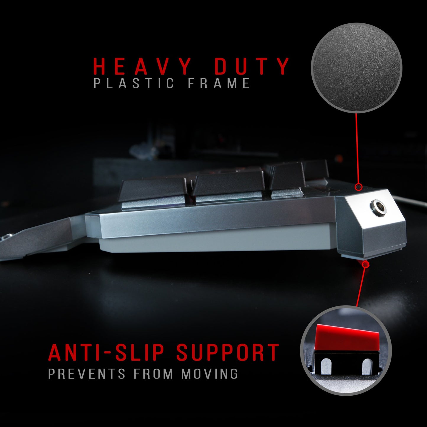 Bloody B740A Wired Optical Gaming Keyboard - Ergonomic Wrist Rest, LED Backlit, Water Resistant, Black Switches, Silver