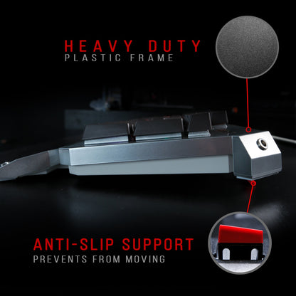 Bloody B740A Wired Optical Gaming Keyboard - Ergonomic Wrist Rest, LED Backlit, Water Resistant, Black Switches, Silver