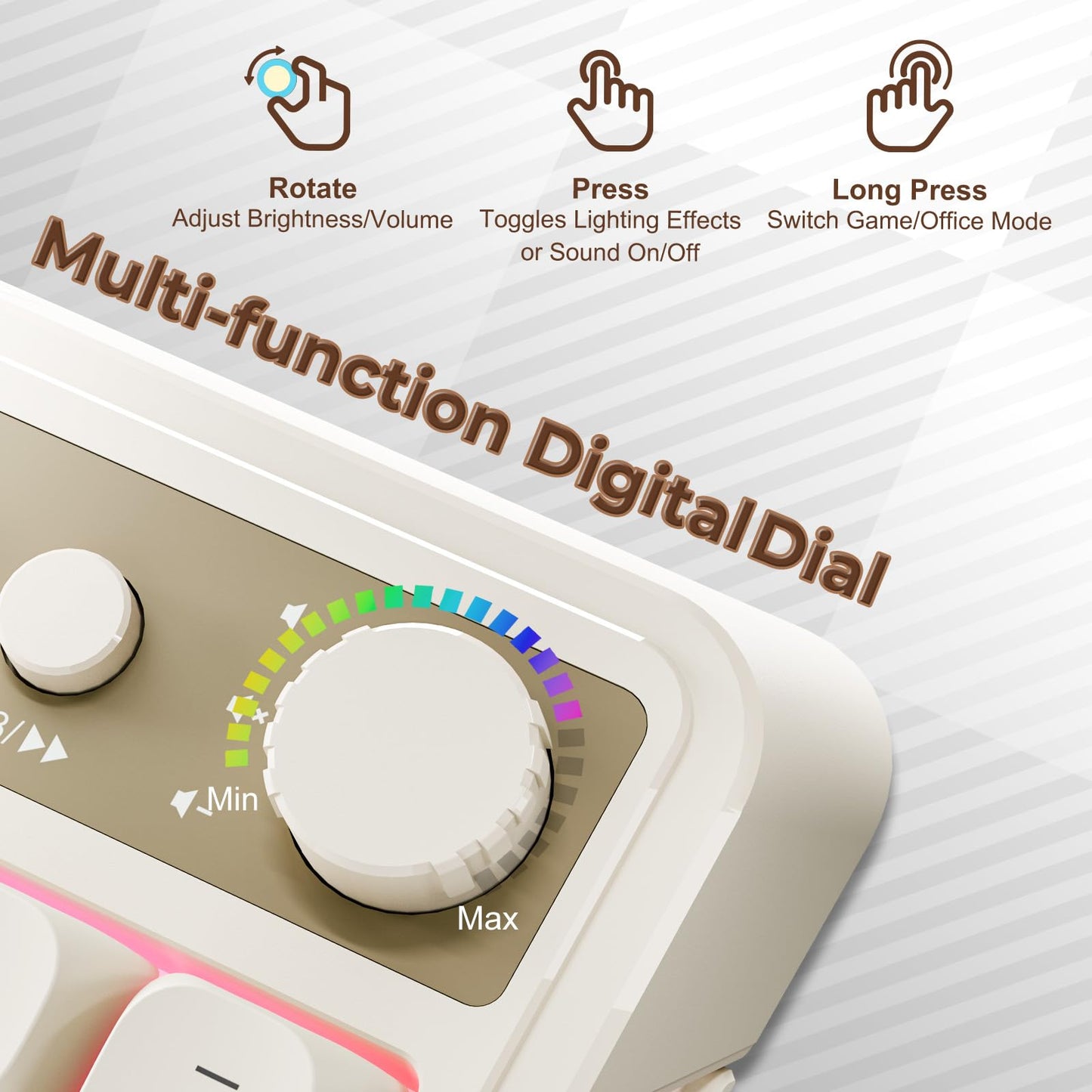 AULA S99 99 Keys Gaming Keyboard - Tri-Mode Bluetooth/2.4GHz/USB-C, RGB, Retro Creamy Color, Media Knob, Blue-Grey for MAC/Xbox