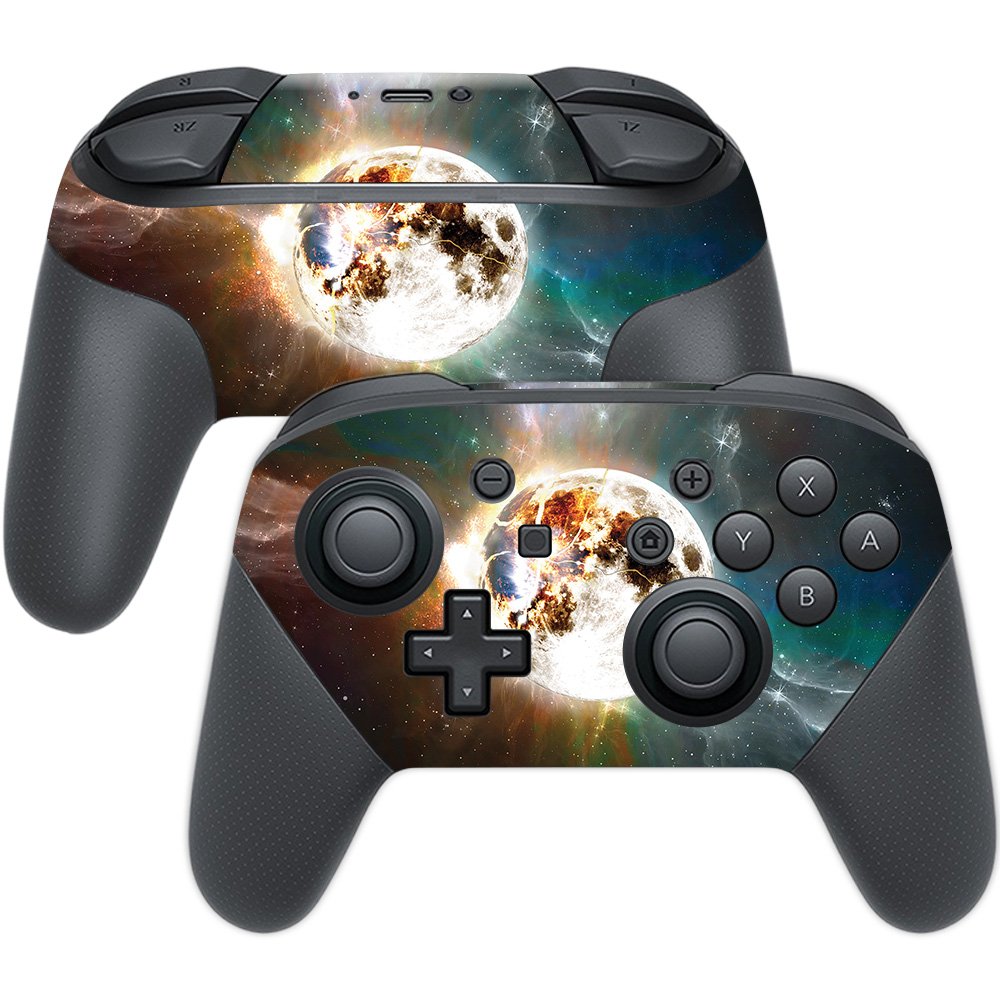 MIGHTY SKINS Nintendo Switch Pro Controller Skin - Moon Explosion, Durable Vinyl Decal, Easy to Apply & Remove, Model NISWPCOI-Moon Explosion