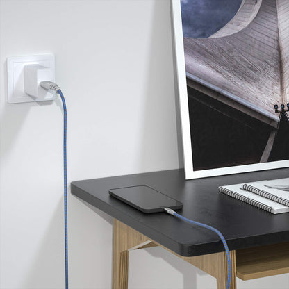 Fasgear Micro USB Cable 16ft - 2 Pack Fast Charging Data Sync for PS4, Xbox One, Galaxy S7/S6 - Black/Blue