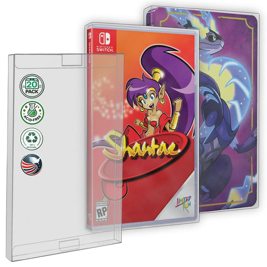 MALKO 20 Pack Video Game Protector Compatible with: Nintendo Switch Game Case & Steelbook | Clear Plastic Sleeve