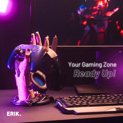 Grupo Erik Cyberpunk Gaming Controller Holder | Headset Stand | 6.3 x 7.9 x 10.8 in | Perfect for Gamer Gifts
