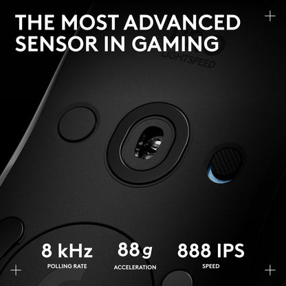 Logitech G PRO 2 Wireless Gaming Mouse, 44K DPI, Customizable Side Buttons, USB-C Charging, Black, Right/Left-Handed