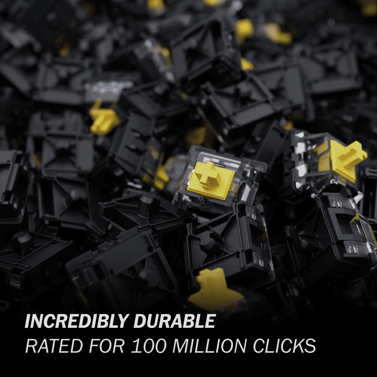 GATERON KS-15 Optical Switches - 65 PCS, 35g Linear, Yellow Clear Top RGB for MX Mechanical Gaming Keyboard