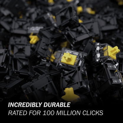 GATERON KS-15 Optical Switches - 65 PCS, 35g Linear, Yellow Clear Top RGB for MX Mechanical Gaming Keyboard