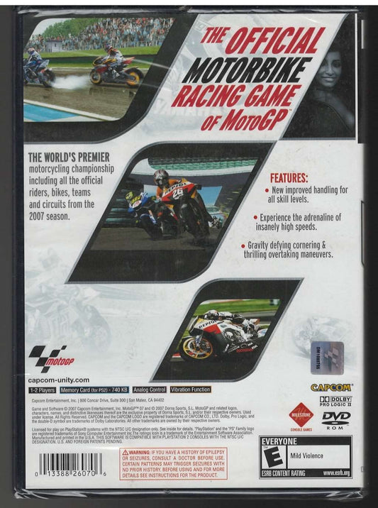 Capcom MotoGP '07 - PlayStation 2 Game, Model 26070, Racing Simulation