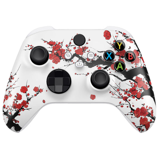 eXtremeRate Custom Shell for Xbox Series X & S Controller - Winter Blossom Replacement Accessories Front Housing Cover for Xbox Core Controller [Control NOT Included]