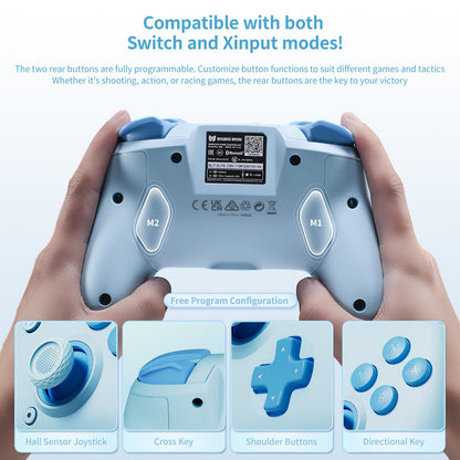 Black Shark BIGBIG WON CHOCO Wireless Gaming Controller, Dual Shock, 6-Axis Gyro, Bluetooth, CHOCO(Blue)