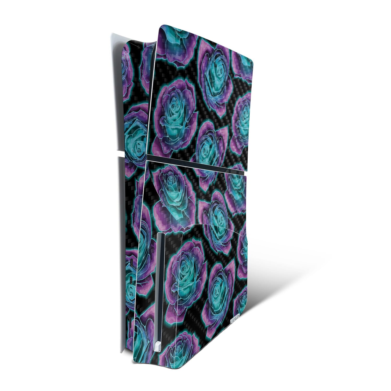 MightySkins Carbon Fiber Skin for PS5 Playstation 5 Slim Disc Edition Console Only - Crystalline Roses Protective  Durable Textured Carbon Fiber Finish Easy to Apply Made in The USA