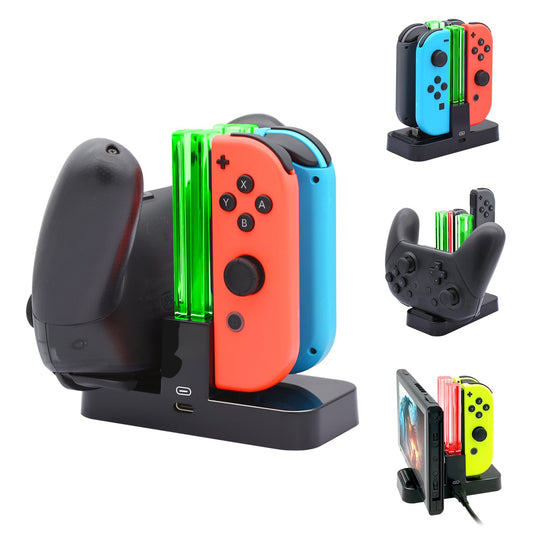 FastSnail Controller Charger for Nintendo Switch & OLED Model for Joycon  Charging Dock Station for Joy con and Pro Controller with Charger Indicator & Type C Cable for NS NES Games