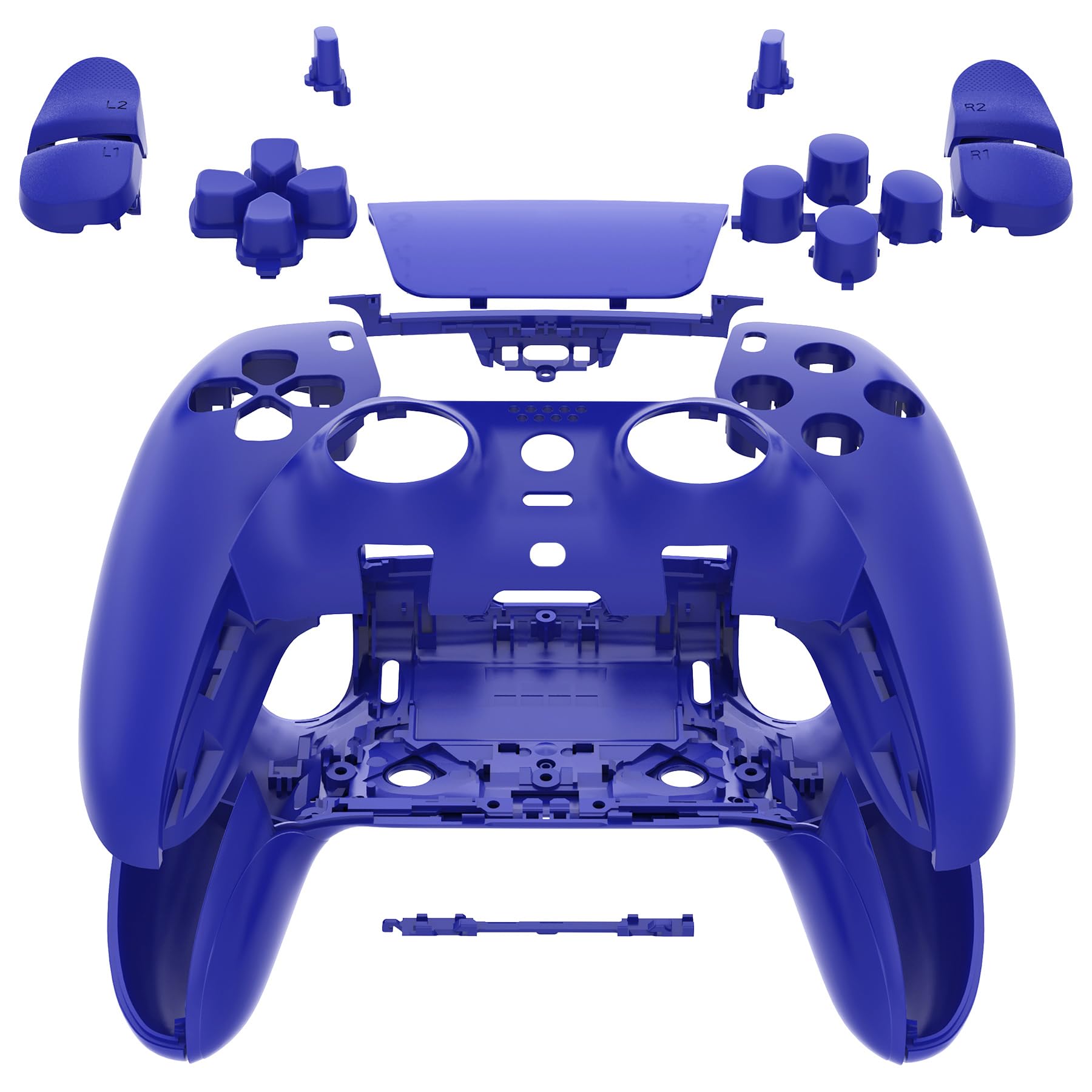 eXtremeRate Full Set Shell with Buttons Touchpad Cover Compatible with ps5 Edge Controller  Blue Custom Replacement Decorative Trim Shell Front Back Plates Compatible with ps5 Edge Controller