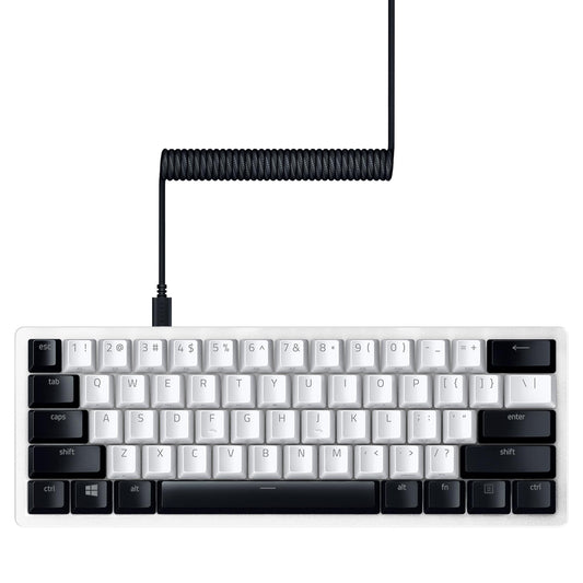 Razer PBT Keycap + Coiled Cable Upgrade Set: Durable Doubleshot PBT - Universal Compatibility - Keycap Removal Tool & Stabilizers - Tactically Coiled & Designed - Braided Fiber Cable - Classic Black