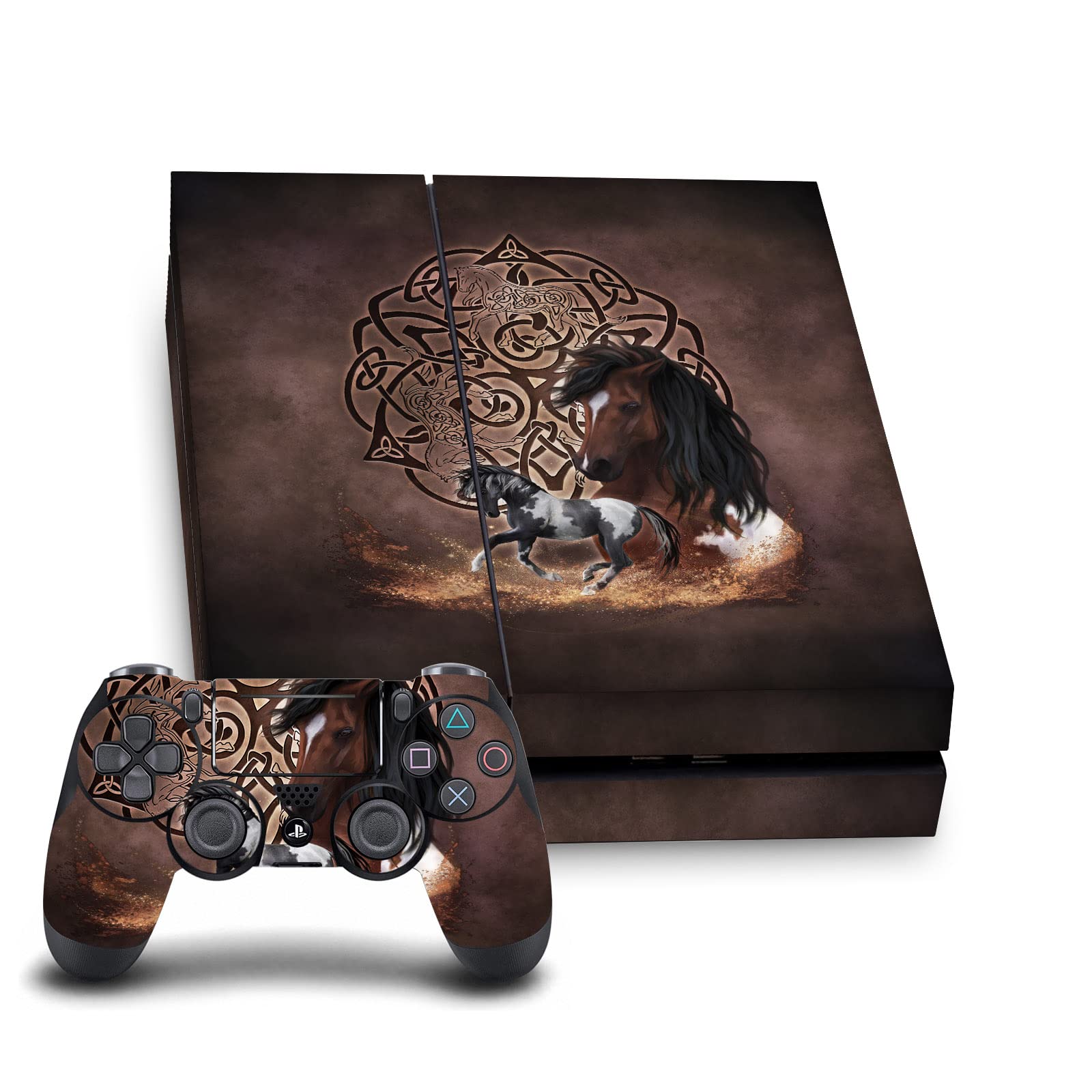 Head Case Designs Officially Licensed Brigid Ashwood Horse Art Mix Vinyl Sticker Gaming Skin Decal Cover Compatible With Sony PlayStation 4 PS4 Console and DualShock 4 Controller Bundle