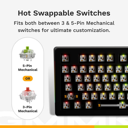 Glorious GMMK 3 Full Size Mechanical Gaming Keyboard - Black, Modular Gasket System, Hotswappable Switches, Doubleshot PBT Keycaps