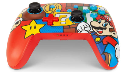 PowerA Enhanced Wireless Nintendo Switch Controller - Rechargeable, Mario Pop Color, Motion Control, Officially Licensed by Nintendo
