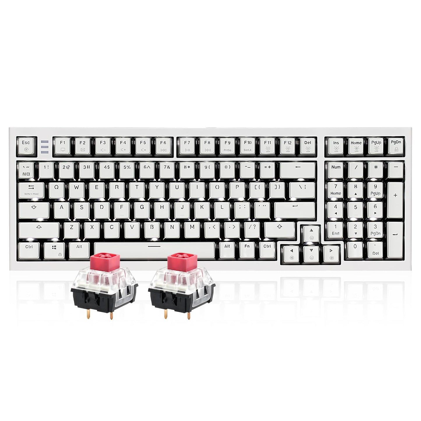 Hexgears X4 Mechanical Keyboard with Number Pad  USB-C Hot Swappable Custom Keyboard  Pre-lubed Linear Switches  White LED Backlit Computer Gaming Keyboards for PC/Tablet