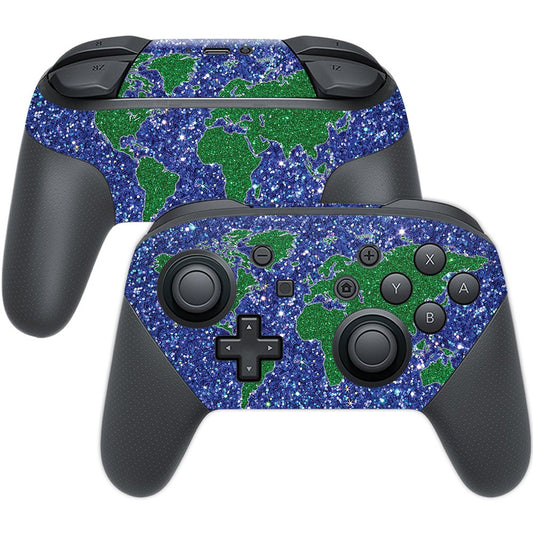 MIGHTY SKINS Nintendo Switch Pro Controller Skin - Bling World, Durable Vinyl Decal, Easy to Apply & Remove, Made in USA
