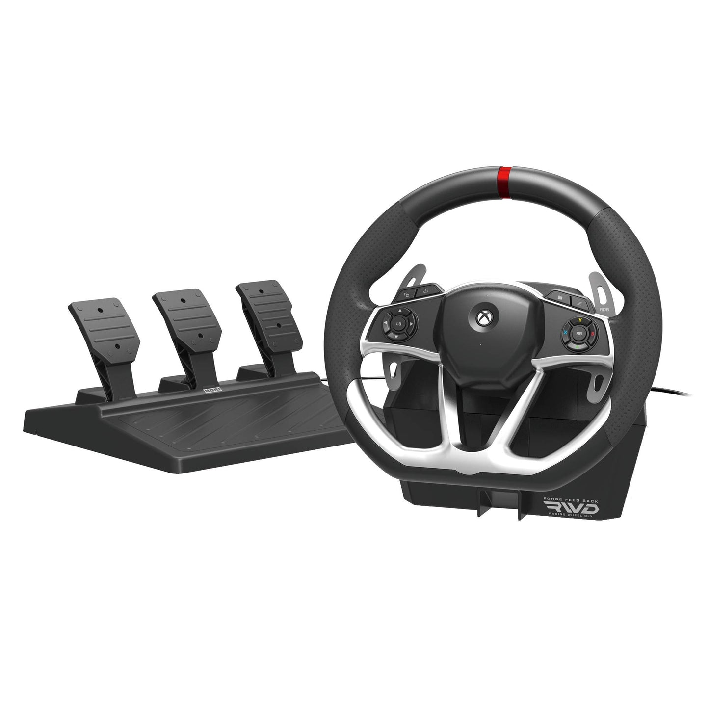 HORI Force Feedback Racing Wheel DLX for Xbox Series X|S - Black, Model AB05-001U, Officially Licensed by Microsoft