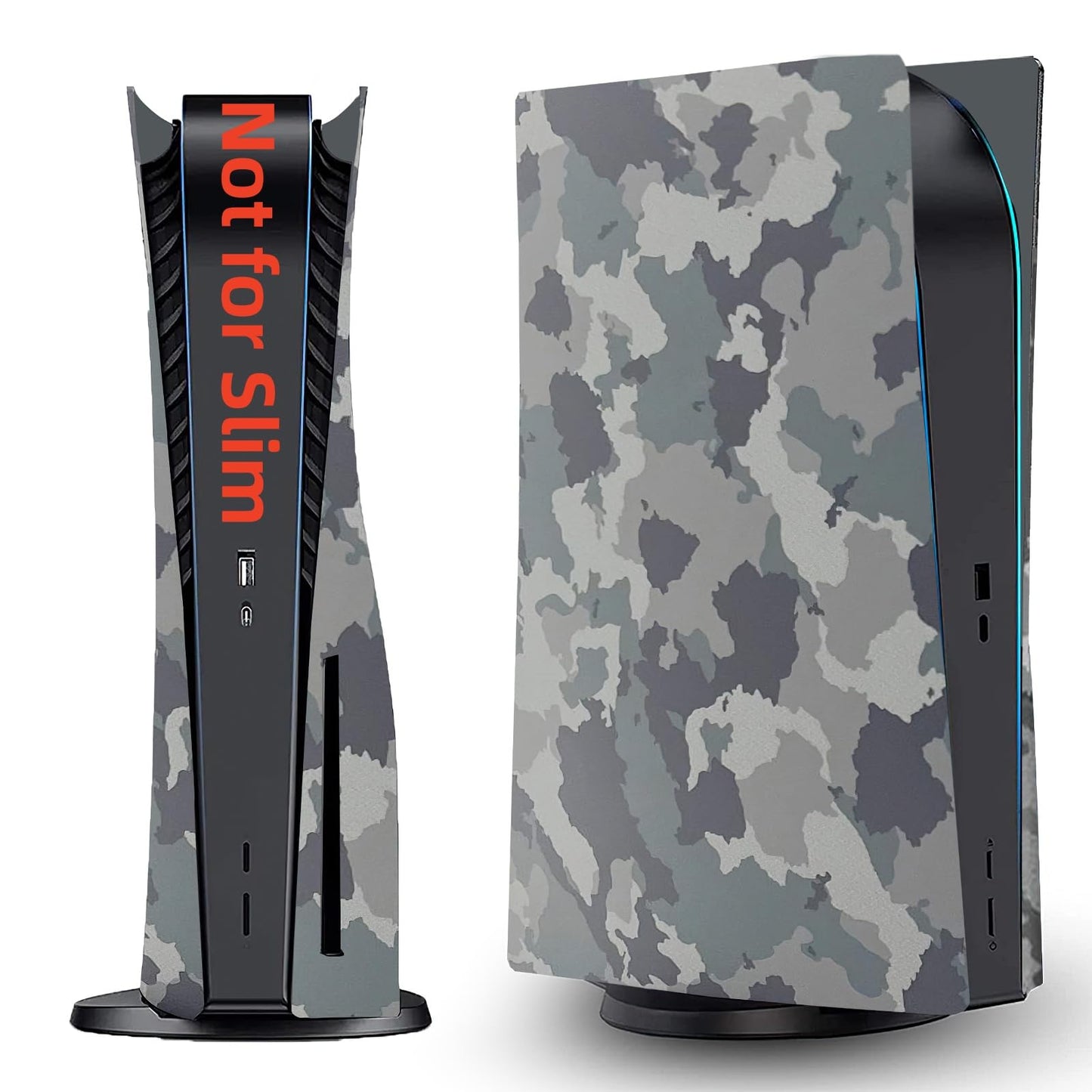 Face Plates Cover Skins Shell Panels for PS5 Disc Edition Console  Accessories for Playstation 5 Protective Faceplates (Gray Camouflage)