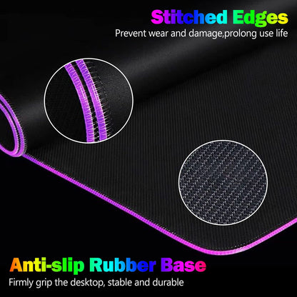 DINKY RGB Gaming Mouse Pad - Large 35.4"x15.8" XL, Nebula Universe, 14 Lighting Modes, Water Resistant Keyboard Mat