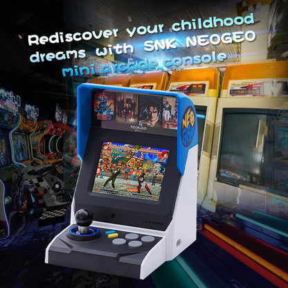 NEOCADE NEOGEO MINI Arcade Console, 3.5" Screen, 40 Classic Games, Black, Mini, TV Output, Dual Controller Ports, Collector's Edition