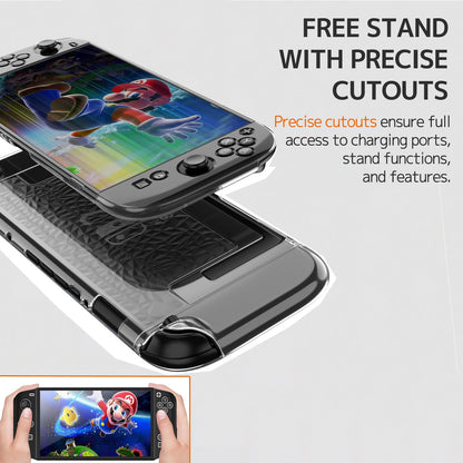 NINKI Transparent Case for Nintendo Switch 2 - Clear, Shockproof Hard PC + TPU Silicone, Kickstand, Protective Cover