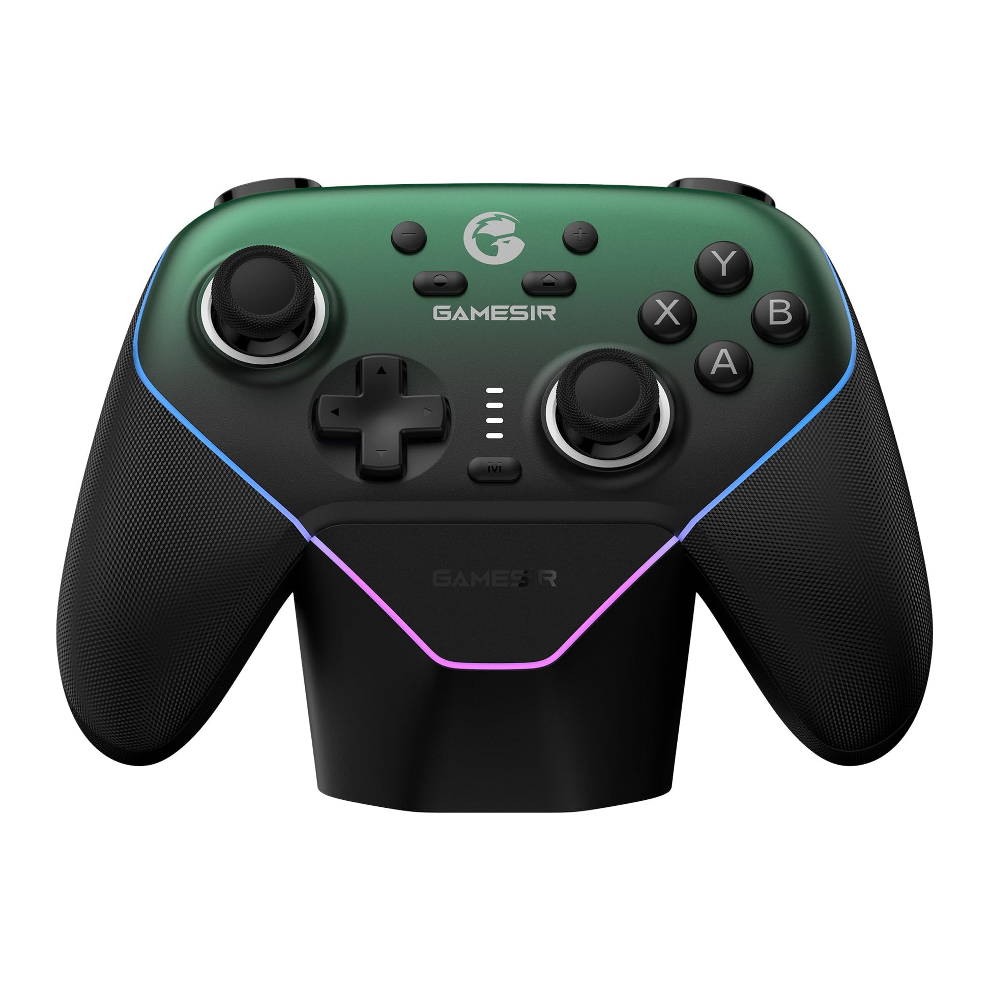 GameSir Super Nova Wireless Gaming Controller for PC/Switch/iOS/Android  Hall Effect Stick & Trigger  RGB Lighting  Swappable ABXY  Detachable Faceplate  1000mAh with Charging Dock - Green
