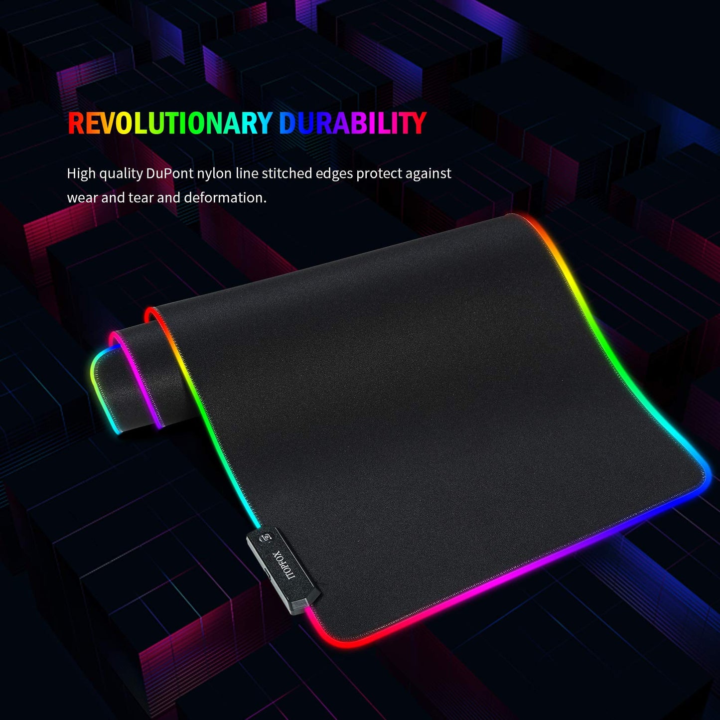 Itopfox RGB Gaming Mouse Pad - Large Extended 800x300mm, Anti-Slip Rubber, Waterproof, 14 Lighting Modes, Model ITMD02