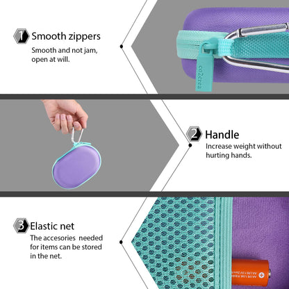 co2CREA Hard Case for Logitech POP Wireless Mouse - Purple + Daydream Mint Zipper, Model 20224131531