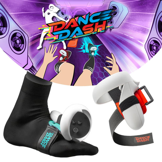 Rebuff Reality Trackstraps & Dance Dash Game Key for Meta Quest 2, Pro, Rift S - Full Body VR Accessory, Immersive Dance Experience