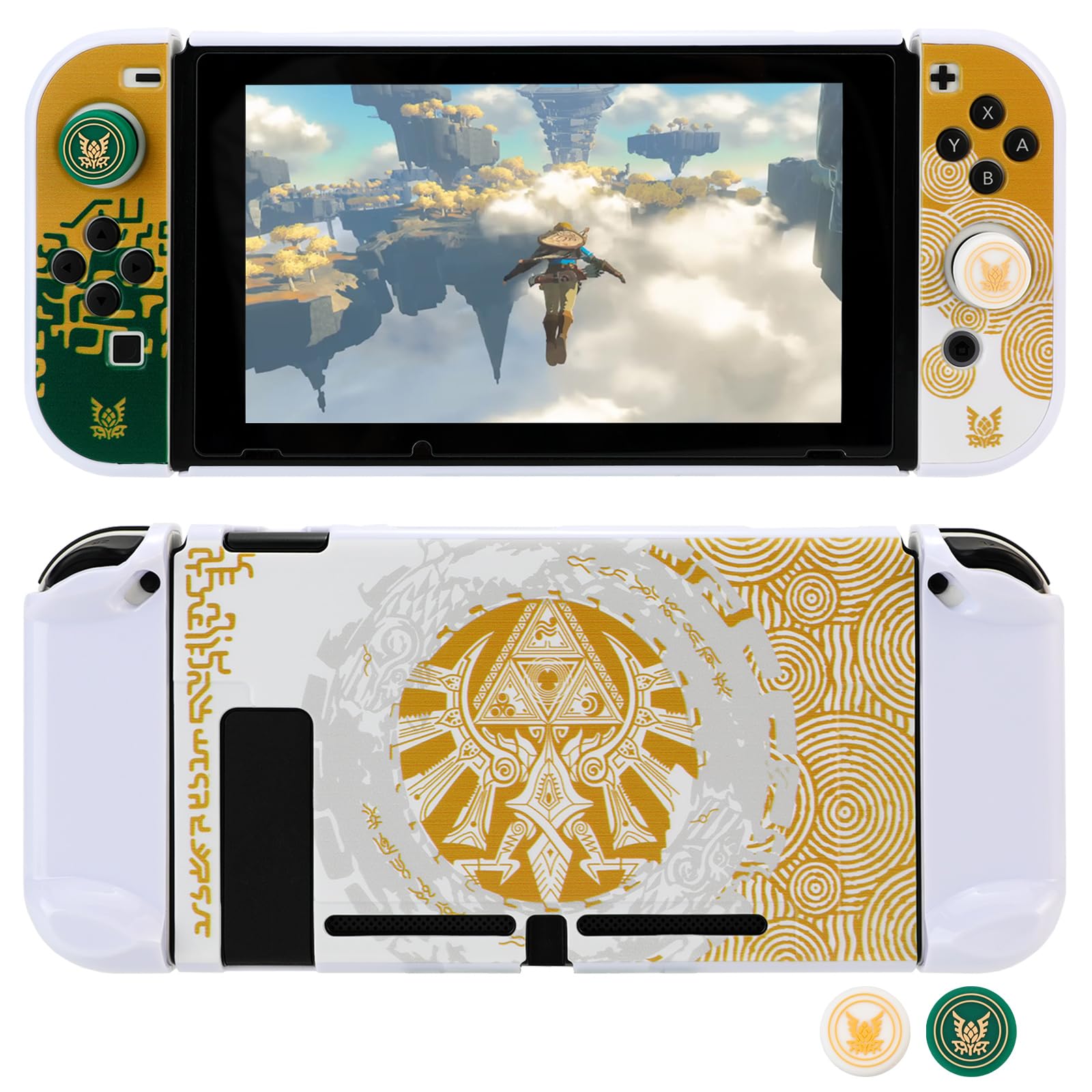 Tscope Protective Case for Nintendo Switch  for Tears of The Kingdom Hard Shell Dockable Anti-Scratch Shockproof Slim Cover for NS Consolo Joy-Cons (Switch White)