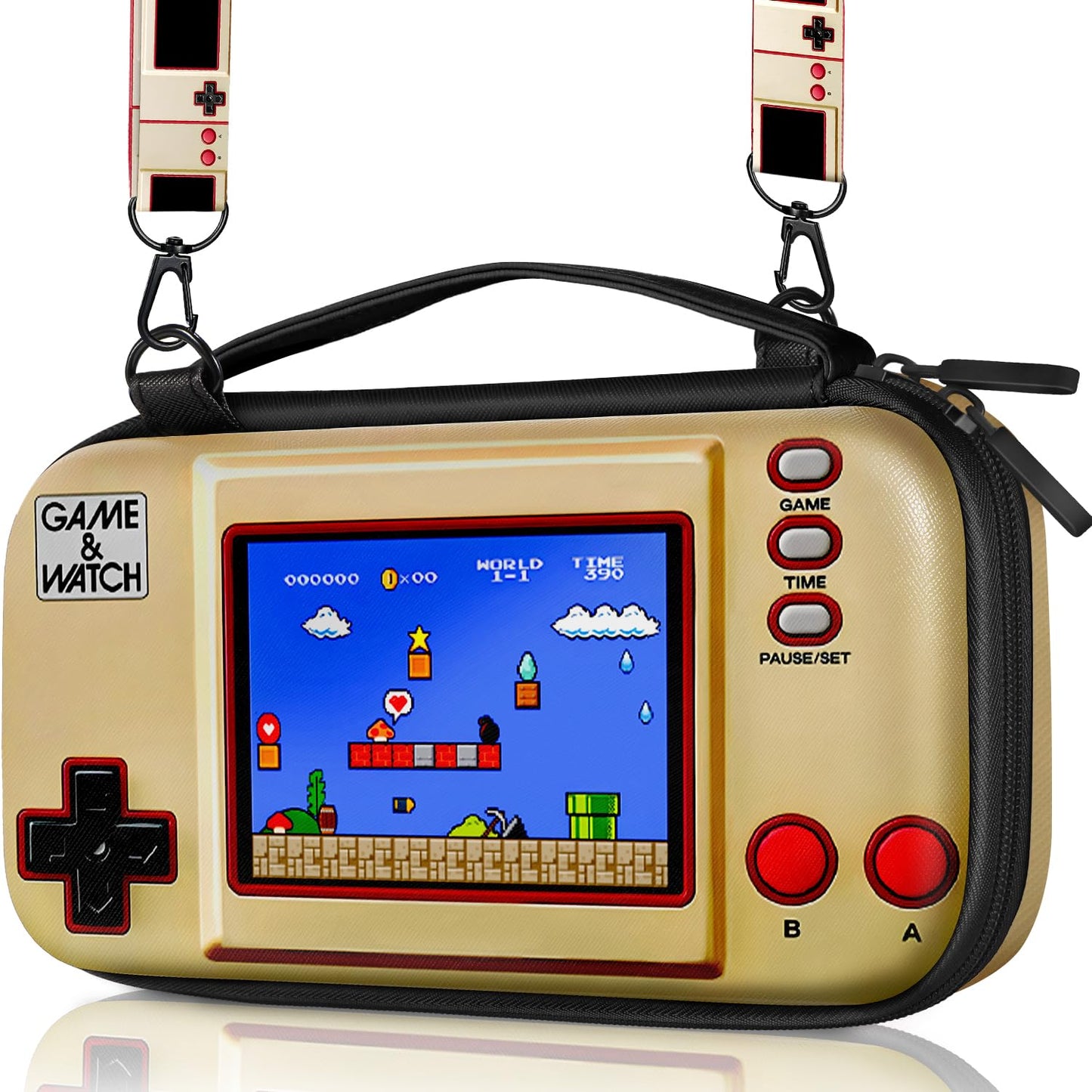 Gurgitat Carrying Case for Nintendo Switch/Switch OLED Travel Carry Cases Hard Shell Protective Cover Strap Game Watch Cute Girl