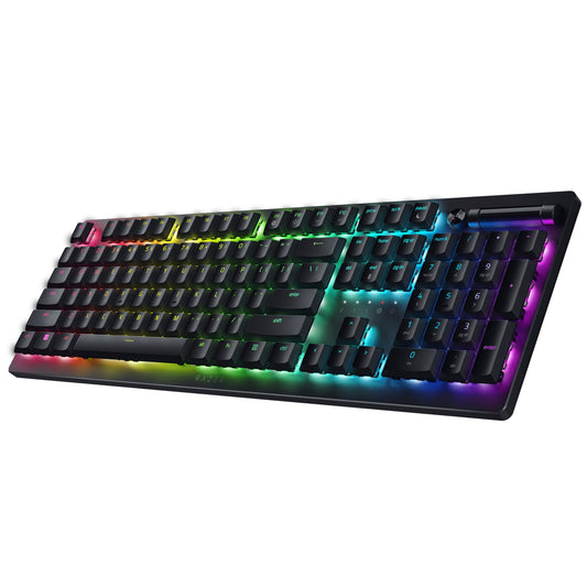 Razer DeathStalker V2 Pro Wireless Gaming Keyboard: Low Profile Optical Switches Clicky Purple - HyperSpeed Wireless & Bluetooth - Chroma RGB - Up to 200 Hr Battery Snap Tap