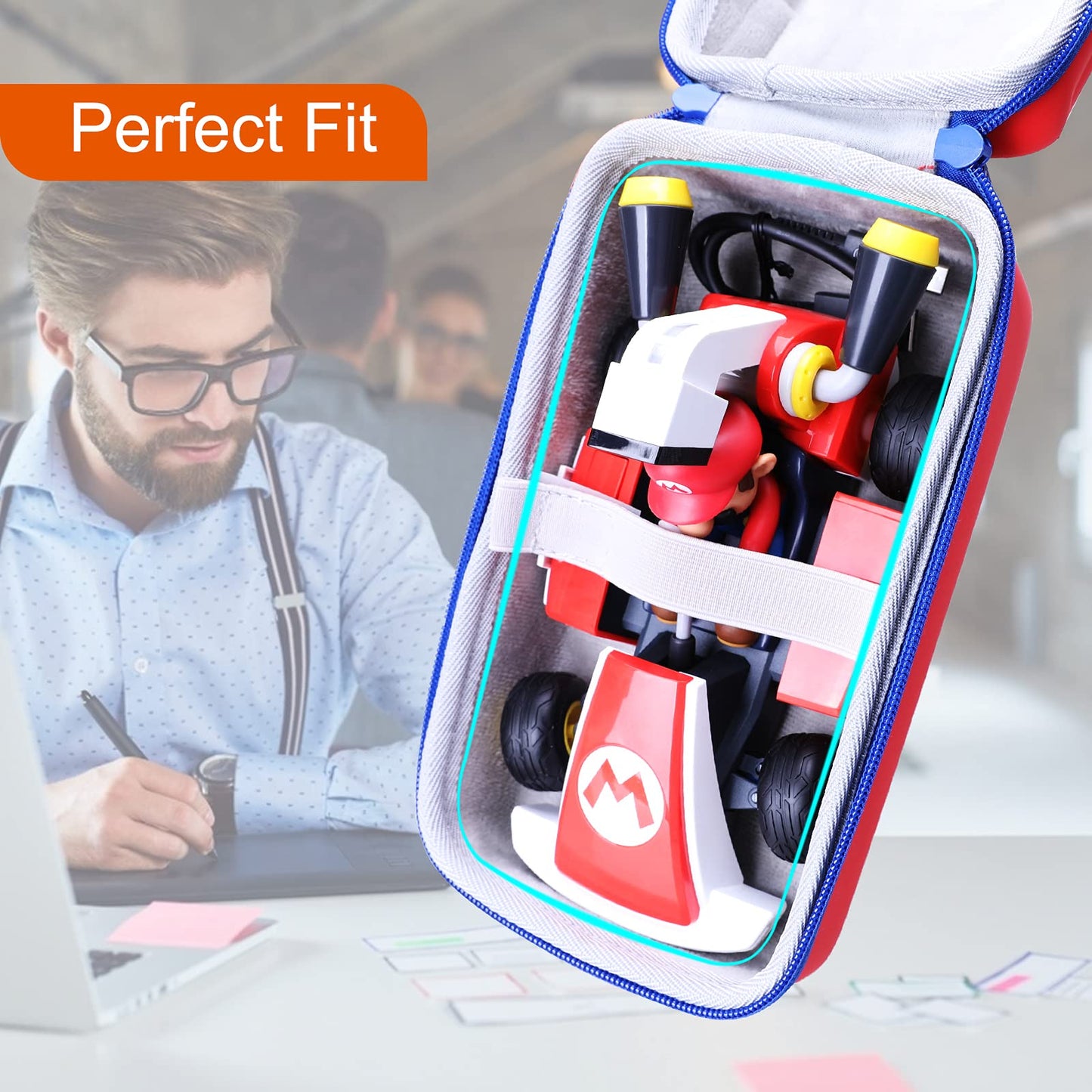 L LTGEM Mario Kart Live Storage Case - Travel Protective Bag - Nintendo Switch - Red