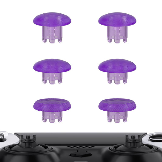eXtremeRate Clear Atomic Purple Replacement Swappable Thumbsticks for PS5 Edge Controller, Custom Interchangeable Analog Stick J