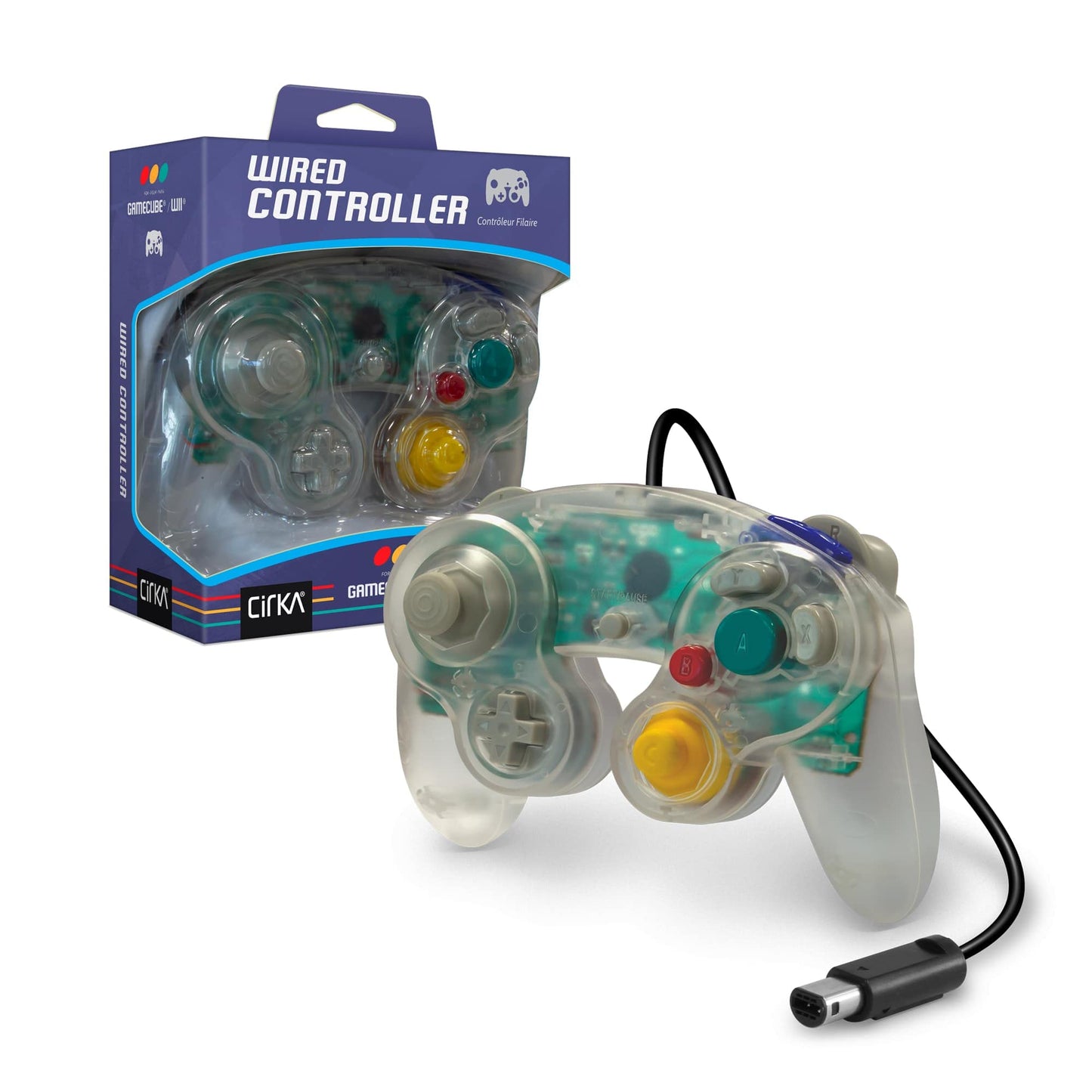 CirKa Wired Controller for Nintendo GameCube & Wii - Dual Analog, Vibration Feedback, White, Model M05819-CL