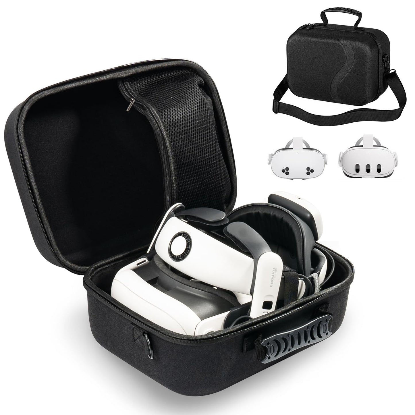 Carrying Case for Meta Quest 3/ 3S  Tpartyl Bag Compatible with BOBOVR S3 Pro/ E3 Pro/Kiwi Design Head Strap  Controllers and Other Accessories  Hard Shell Case for Oculus Quest 3/ 3S (Black XL)