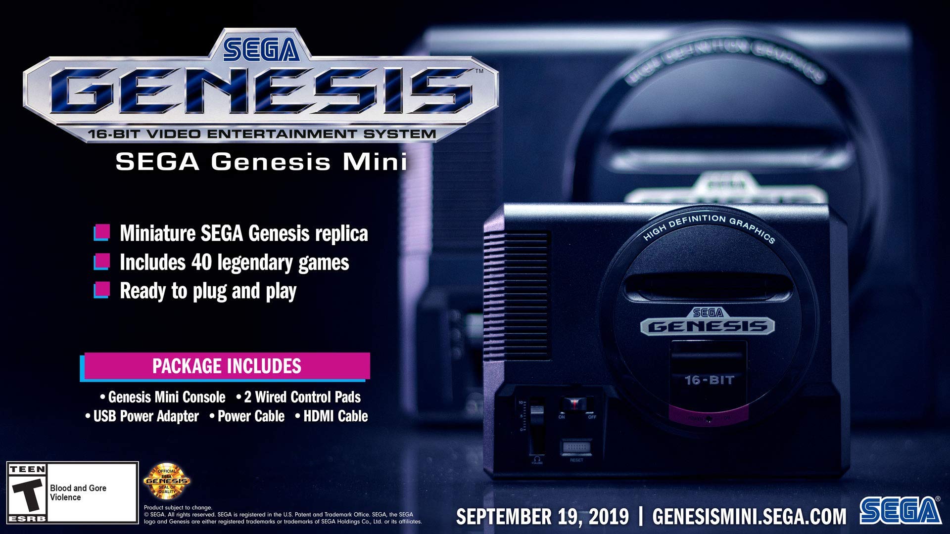 Sega Genesis Mini - Genesis by SEGA (Renewed)