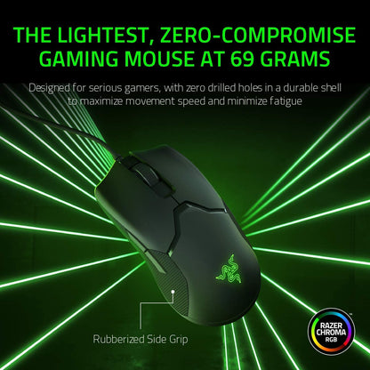 Razer Viper Ultralight Wired Gaming Mouse 16000 DPI - Black, Ambidextrous Design, Model RZ01-02550100-R3M1