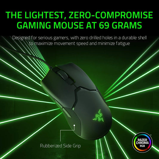 Razer Viper Ultralight Wired Gaming Mouse 16000 DPI - Black, Ambidextrous Design, Model RZ01-02550100-R3M1