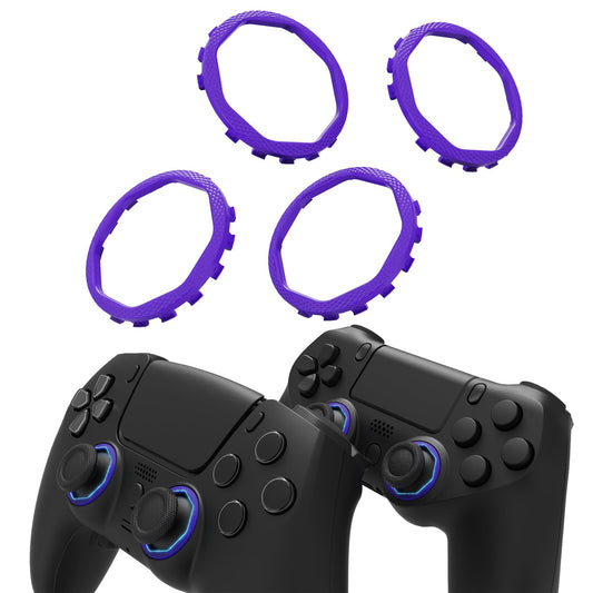 Redesigned Octagonal Gated Sticks Accent Rings for eXtremeRate Luna Shell for PS5 Controller  Replacement Accessory for eXtremeRate Ghost Shell for PS4 Controller - Not for Standard Faceplate - Purple