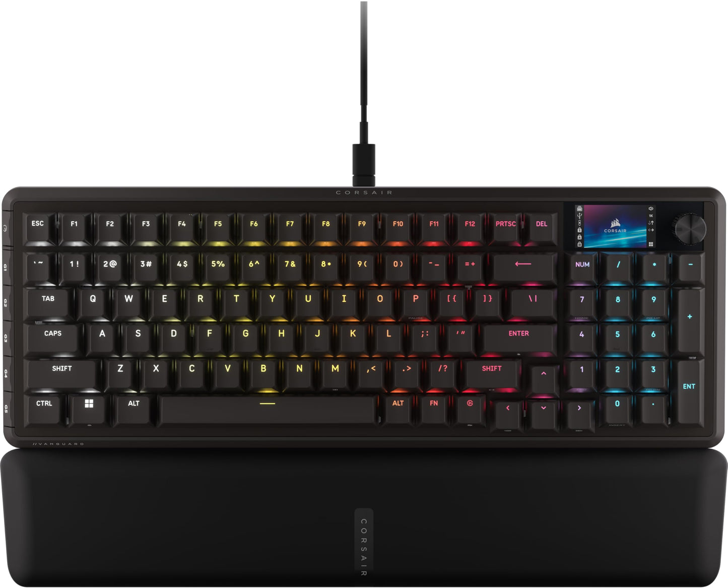 Corsair Vanguard PRO 96 Wired Hall Effect Magnetic Mechanical Gaming Keyboard - 96% Layout  MGX Hyperdrive Switches  8000Hz Polling  Rapid Trigger  Virtual Stream Deck  SOCD Flashtap  QWERTY US