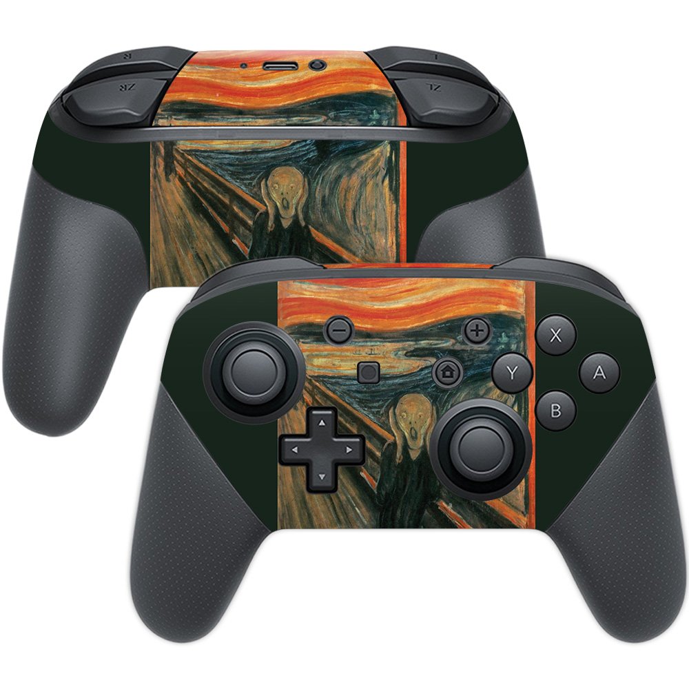 MightySkins Skin Compatible with Nintendo Switch Pro Controller - The Scream | Protective, Durable, and Unique Vinyl Decal wrap 