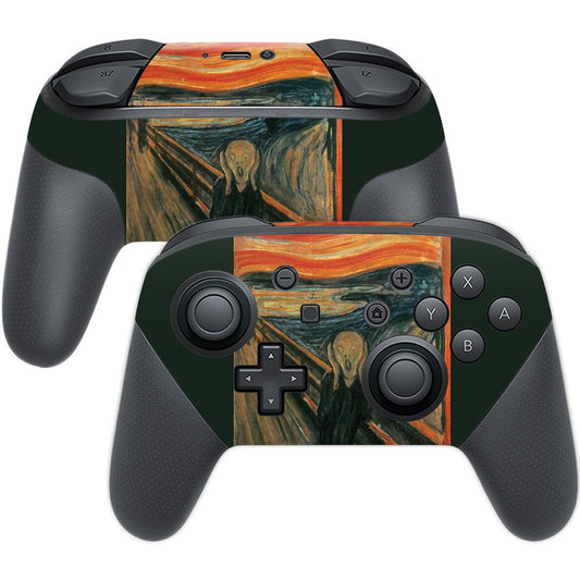MightySkins Skin Compatible with Nintendo Switch Pro Controller - The Scream | Protective, Durable, and Unique Vinyl Decal wrap 